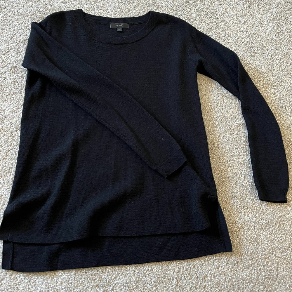 J. Crew Merino Wool Lightweight Black sweater Women XSS